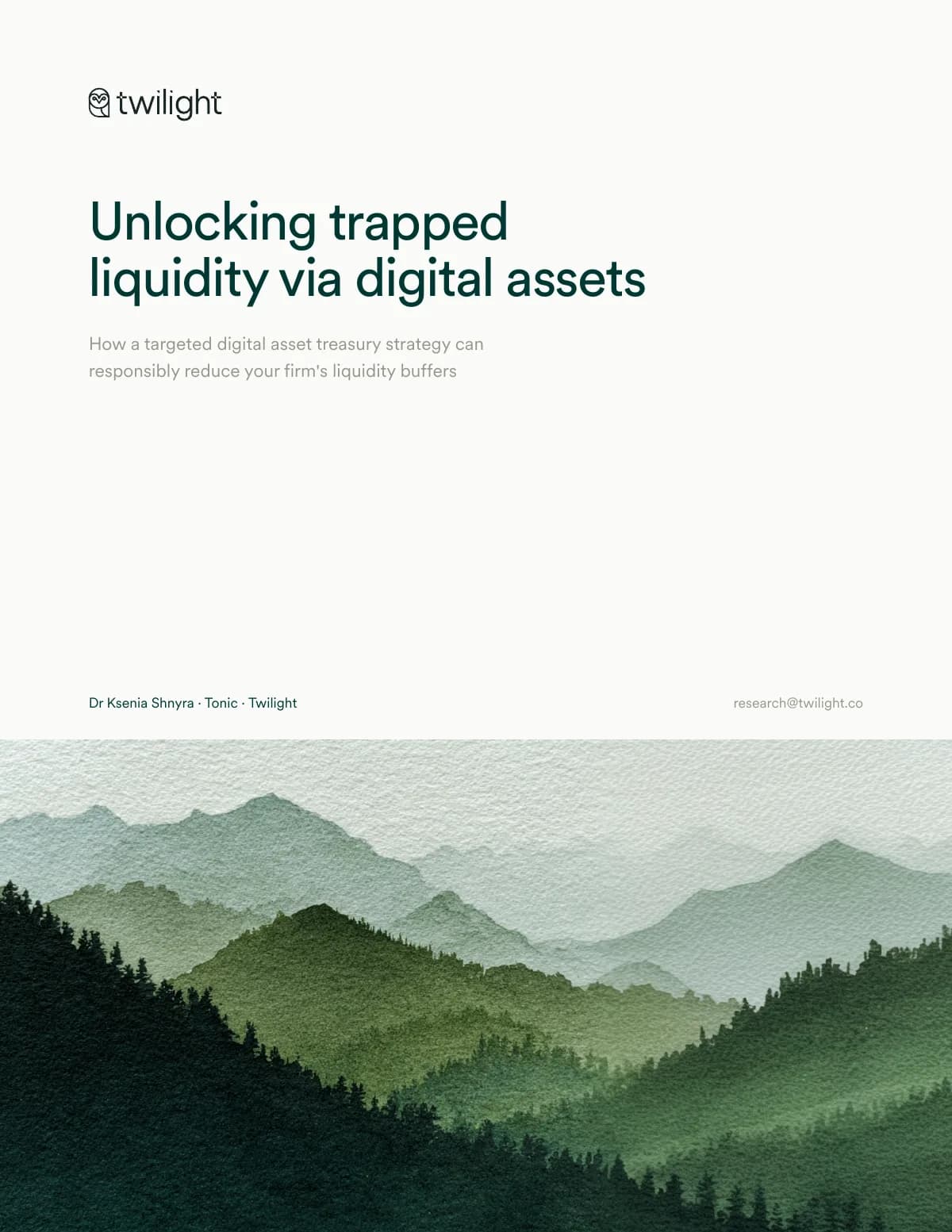 Cover of Unlocking trapped liquidity via digital assets